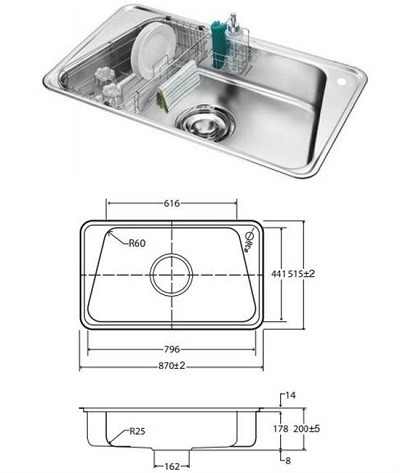 CHẬU INOX DAESHIN EDGE-870